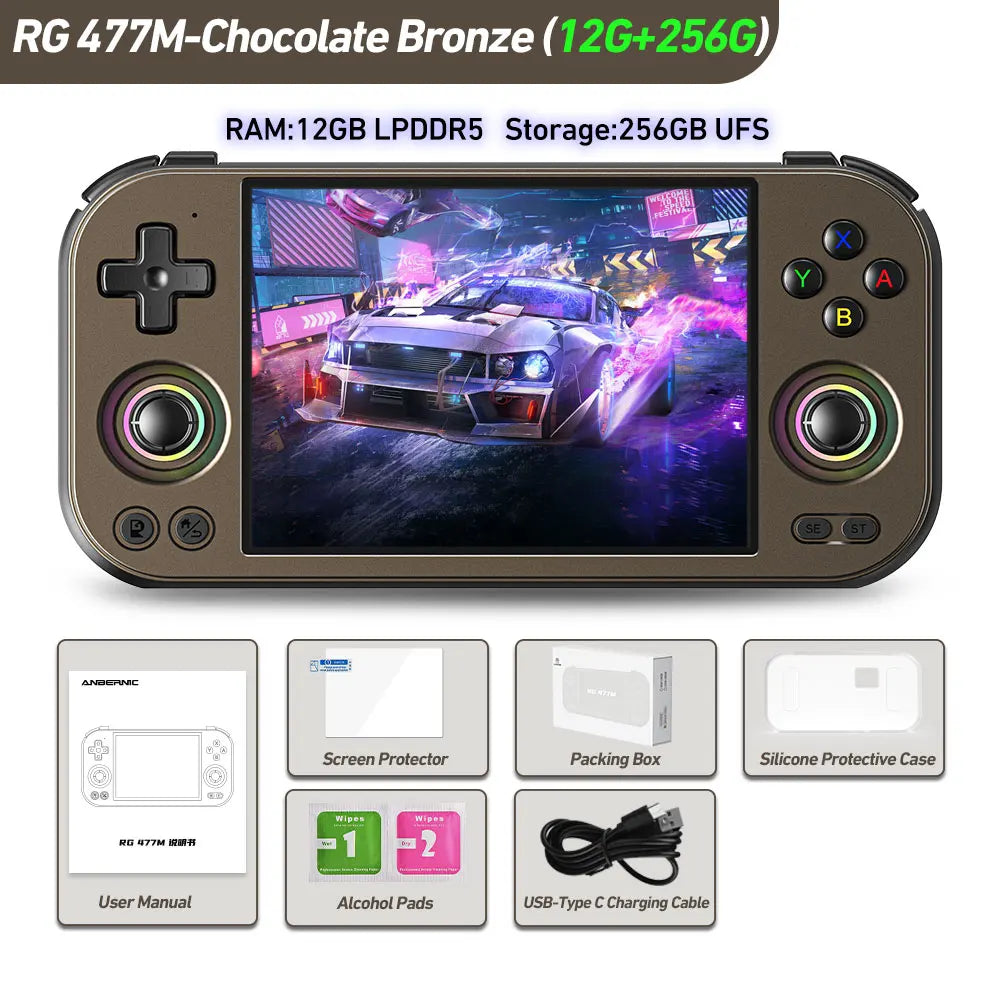 Anbernic RG477M Retro Handheld Game Console 4.7-inch LTPS 64 Bit Game Player Dimensity 8300 Online Multiplayer Streaming RG 477M
