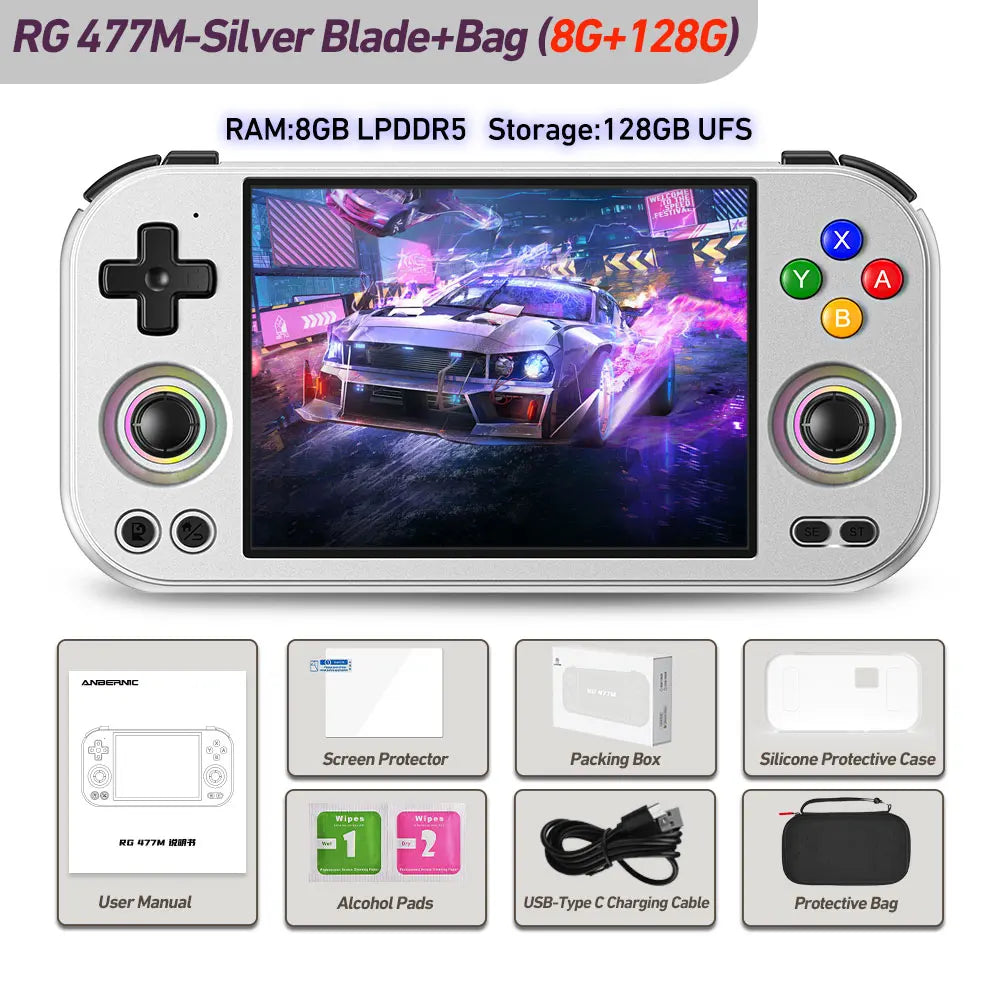 Anbernic RG477M Retro Handheld Game Console 4.7-inch LTPS 64 Bit Game Player Dimensity 8300 Online Multiplayer Streaming RG 477M