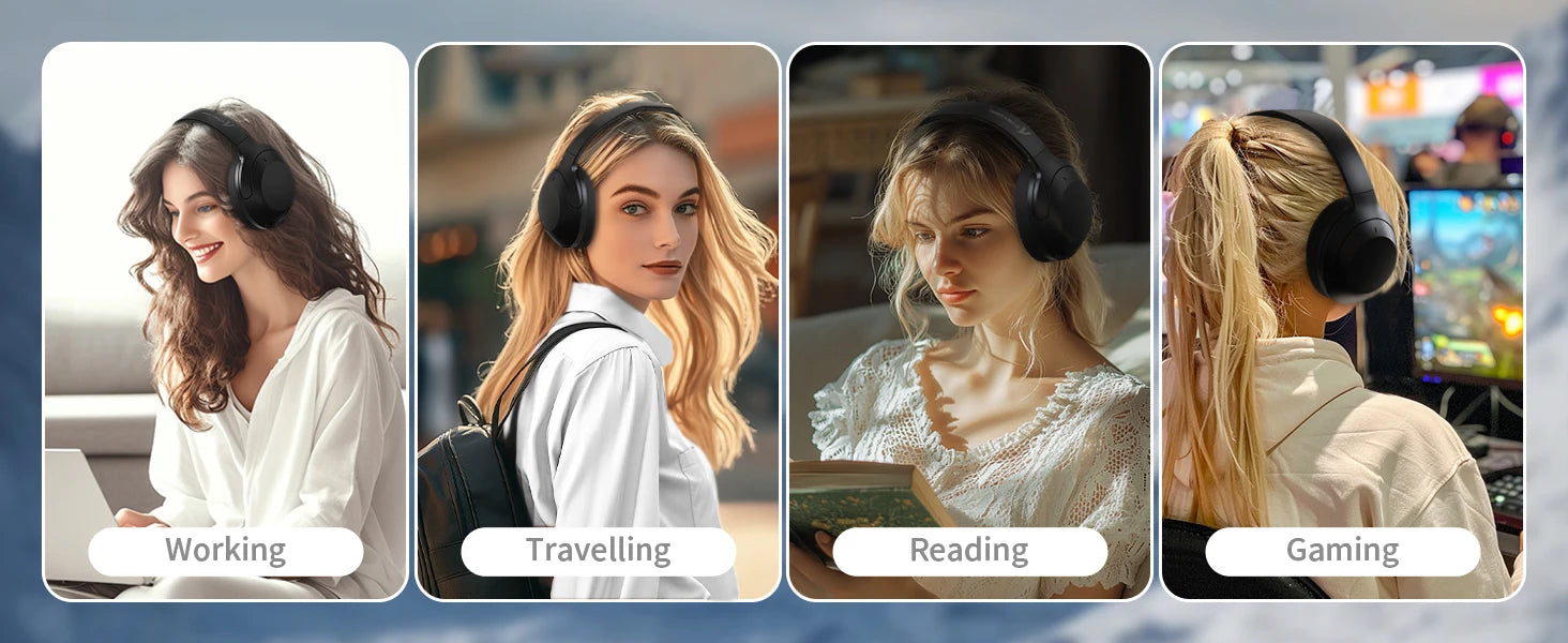 ATTACK SHARK G300 Wireless Bluetooth Headphone with ENC Noise Cancellation, Rechageable Over Ear Headset, 3.5MM Audio Jack